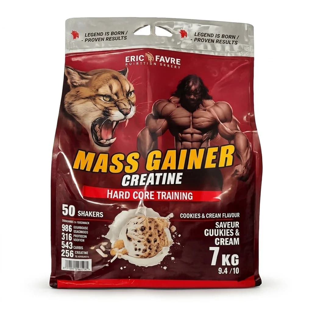 Mass Gainer Créatine Eric Favre 7kg - complément hypercalorique prise de masse avec whey, glucides et créatine | Protein.tn Tunisie