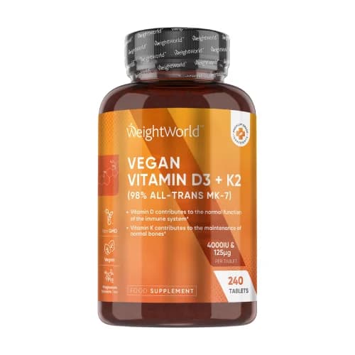  vegan vitamin D3 + K2  240 tablets - WeightWorld