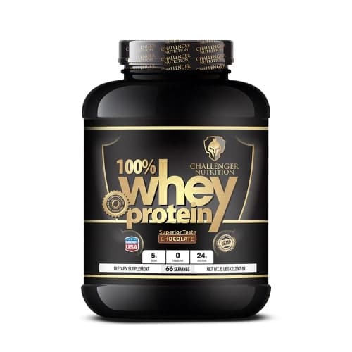 100% Whey Protein 2.27kg Challenger Nutrition whey pour prise de muscle et récupération, 24g protéines/portion, riche en BCAA, disponible sur Protein.tn