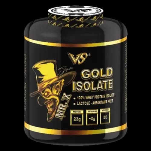 Pot de GOLD ISOLATE 2KG – V SHAPE SUPPS, whey isolate pour prise de muscle sèche, pauvre en lactose et en graisses, disponible sur Protein.tn en Tunisie.