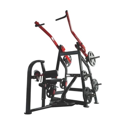 Pulldown large JX Fitness à chargement par plaques, tube ovale 100x50x3mm, machine dos grand dorsal largeur professionnelle home gym salle Tunisie.