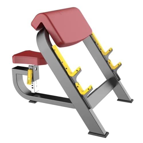 Seated Preacher Curl MND FITNESS — isolation biceps acier 49kg, siège rembourré plateau incliné musculation bras Protein.tn.