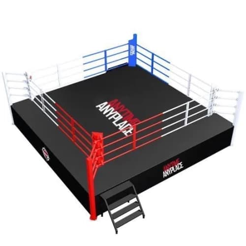 Ring de boxe robuste pour entraînements de combat, fitness et cardio, offrant une surface stable et sécurisée pour pratiquer techniques et exercices.
