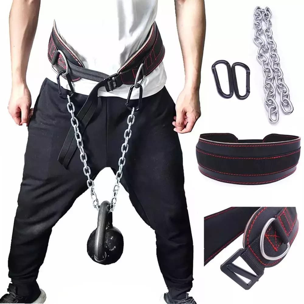 Dip Belt ceinture de lestage pour musculation permettant d’ajouter du poids pour les dips, tractions et autres exercices intensifs.