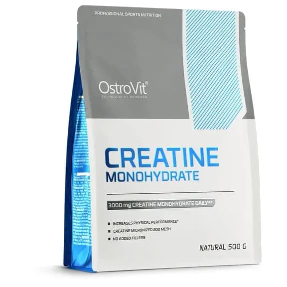 Creatine Monohydrate OstroVit 500 g – Créatine monohydrate 100 % pure micronisée pour améliorer la force, la puissance et les performances sportives. Disponible sur Protein.tn avec livraison rapide en Tunisie.