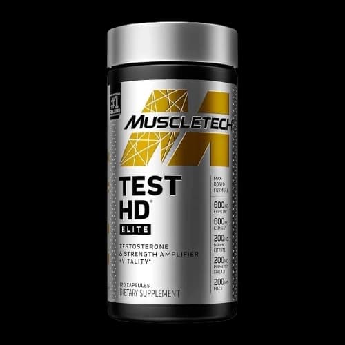 TEST HD ÉLITE 120 CAPS de Muscletech est un booster naturel de testostérone conçu pour améliorer la force, la masse musculaire et les performances physiques. Idéal pour les hommes actifs et les pratiquants de musculation. Disponible sur Protein.tn avec livraison rapide en Tunisie. TEST HD ÉLITE 120 CAPS Muscletech – Booster naturel de testostérone pour la force, la masse et l'énergie masculine