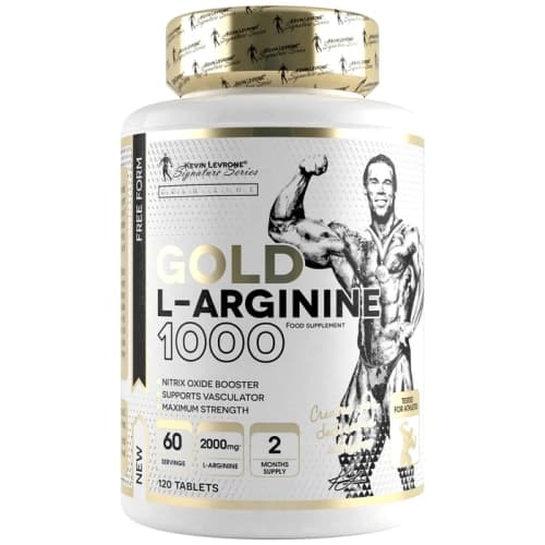 GOLD L-ARGININE 120 CAPS - KEVIN LEVRONE : L-arginine pour soutenir l’oxyde nitrique, améliorer la circulation, booster le pump et accompagner l’endurance et la récupération, disponible sur Protein.tn. GOLD L-ARGININE 120 CAPS Kevin Levrone L-arginine oxyde nitrique NO pump circulation endurance performance Tunisie Protein.tn
