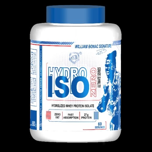 ISO Hydro Zero 1800G de William Bonac est une whey isolate de haute qualité pour soutenir la croissance musculaire et accélérer la récupération après l'entraînement. Disponible sur Protein.tn. ISO Hydro Zero 1800G William Bonac – Whey Isolate ultra-pure pour muscles et récupération rapide