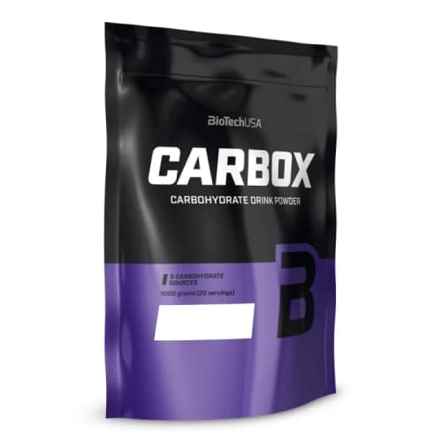 Carbox BioTechUSA 1kg : complexe 5 sources de glucides pour booster l’énergie et l’endurance, idéal avant/pendant l’effort et en récupération. Carbox 1kg BioTechUSA glucides pour énergie avant et pendant l’entraînement, recharge post‑workout, 50g par dose, 20 servings, sans gluten