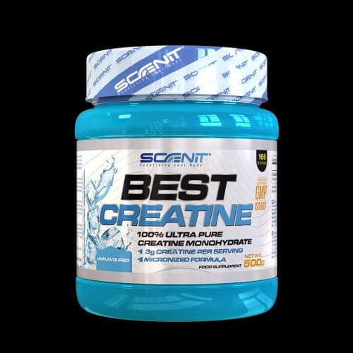 Best Creatine 500 g de Scenit Nutrition est une créatine monohydrate micronisée, 100% pure, idéale pour augmenter la force, l’explosivité, la congestion et la récupération des sportifs en Tunisie. Best Creatine 500 g Scenit Nutrition – créatine monohydrate micronisée pure pour la force, l’explosivité et la performance en Tunisie.