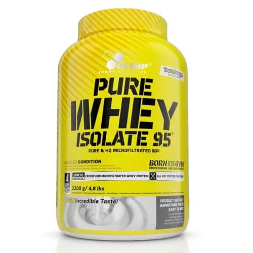 Découvrez la Pure Whey Isolate 95 2.2 kg Tunisie à prix pas cher. Un protéine délactosée, avec une teneur en protéines de 95% par portion de 30 g. Pure Whey Isolate 95 2.2KG