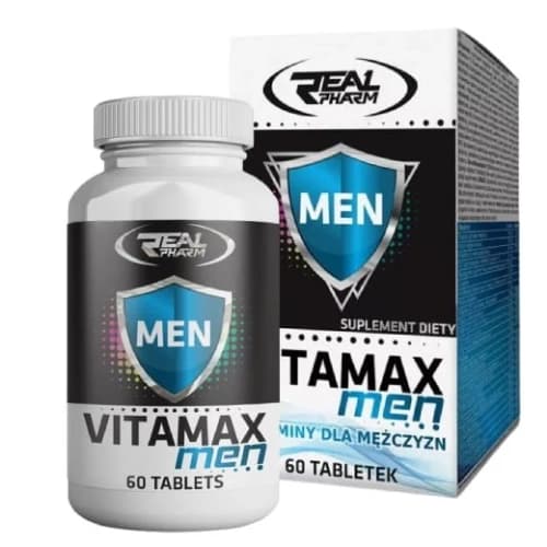 Vitamax Men 60 tabs – Real Pharm, multivitamines complètes pour hommes actifs, conçues pour soutenir l’énergie, l’immunité et la concentration au quotidien. Produit disponible sur Protein.tn avec livraison rapide dans toute la Tunisie. Boîte Vitamax Men 60 tabs Real Pharm, multivitamines pour hommes vendue sur Protein.tn en Tunisie.