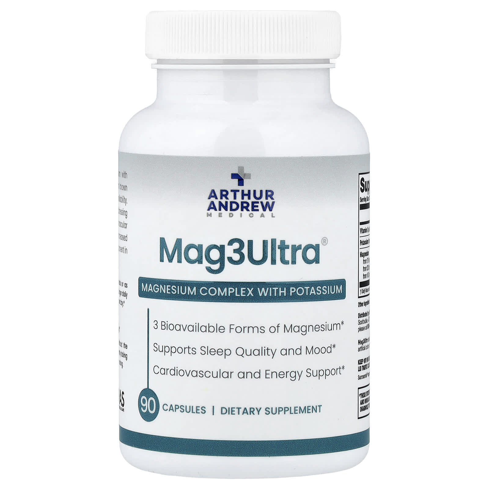 Arthur Andrew Medical Mag3Ultra, Magnesium Complex with Potassium – 90 gélules — Tunisie