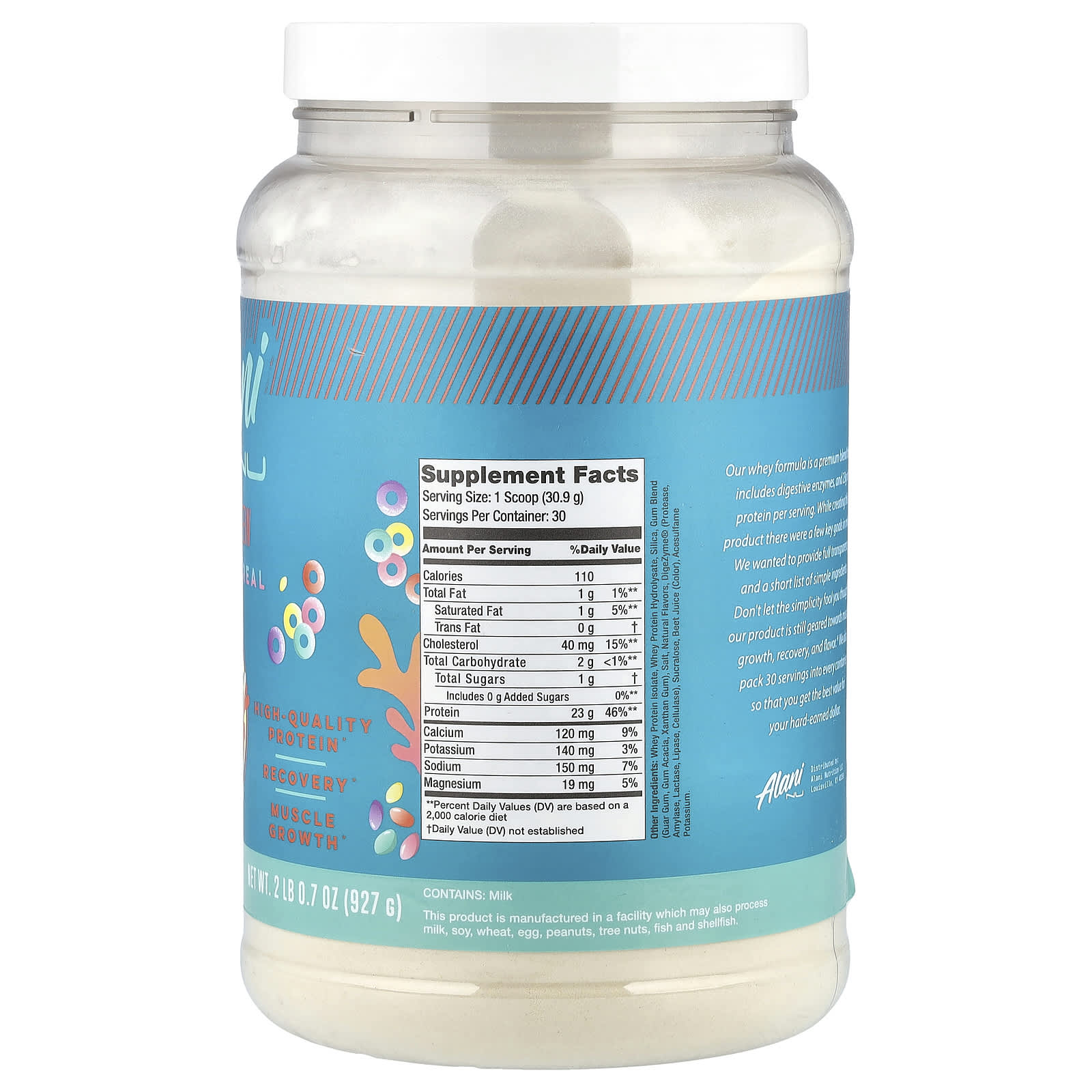 Alani Nu Whey Protein – Fruity Cereal – 927 g — photo 2 sur 2