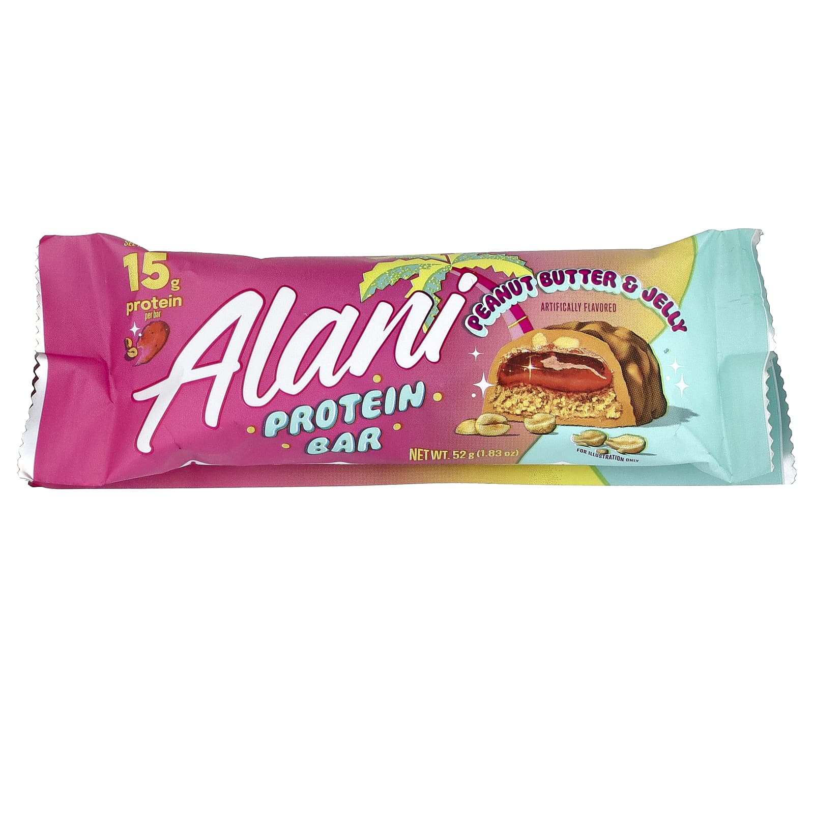 Alani Nu Protein Bar – Peanut Butter & Jelly – 52 g — étiquette 1