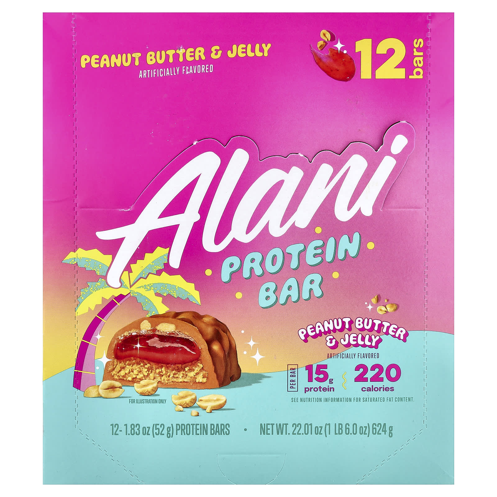 Alani Nu Protein Bar – Peanut Butter & Jelly – 52 g — Tunisie