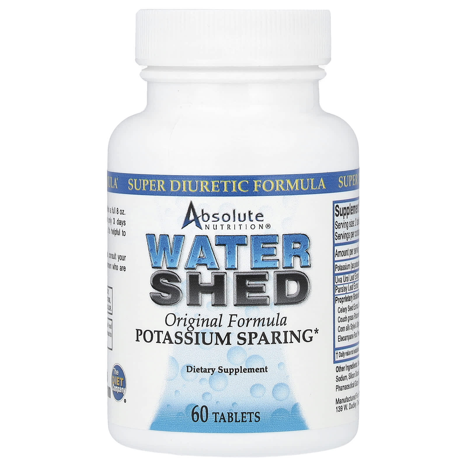 Absolute Nutrition Watershed, Potassium Sparing – 60 comprimés — étiquette 1
