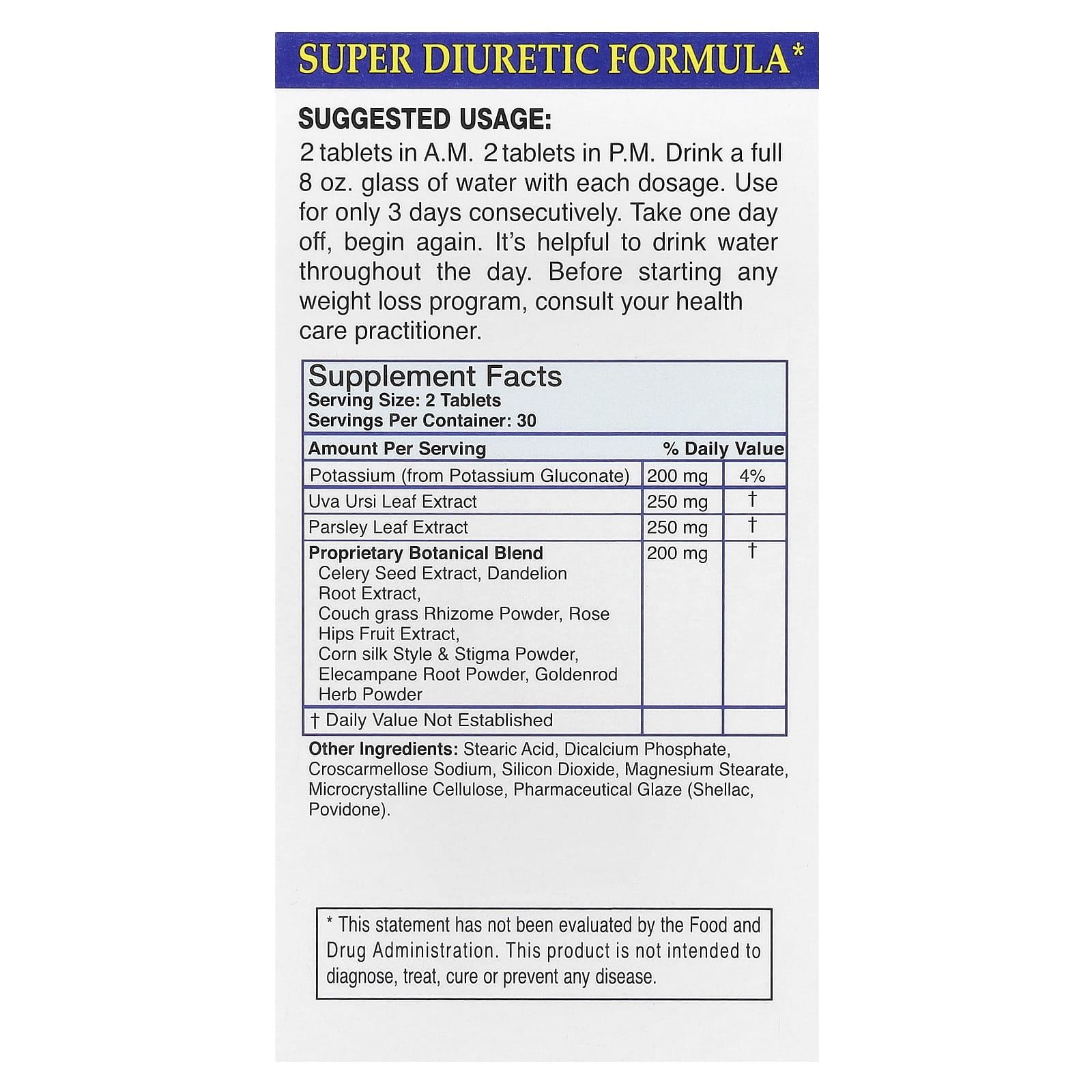 Absolute Nutrition Watershed, Potassium Sparing – 60 comprimés — photo 2 sur 2