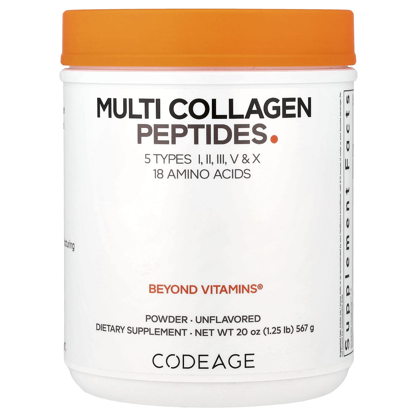 Codeage Multi Collagen Peptides Powder – Sans arôme – 567 g — Tunisie