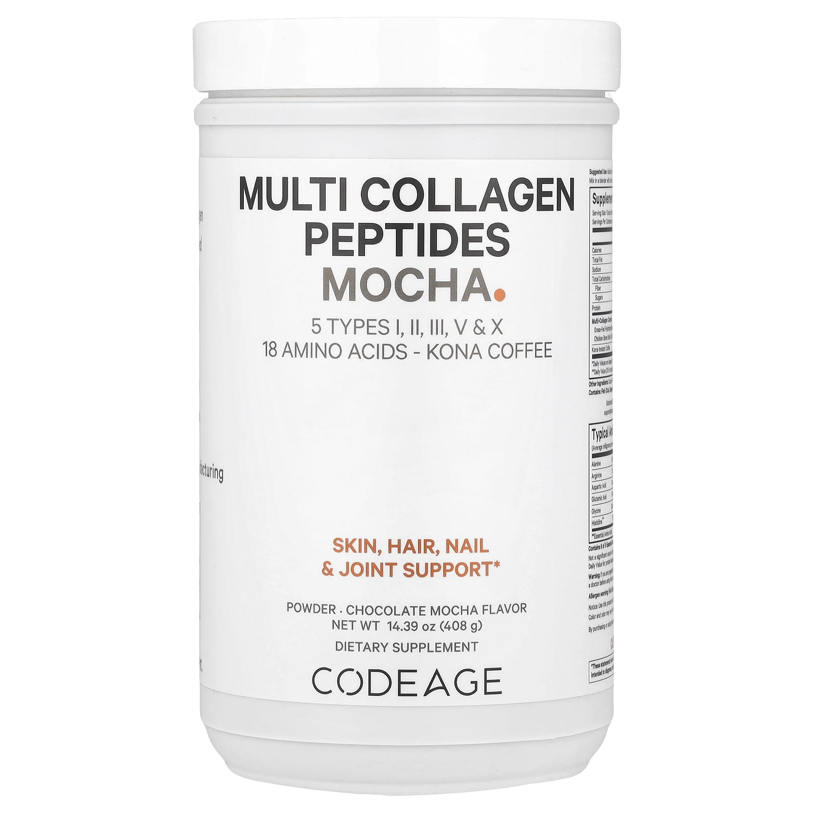 Codeage Multi Collagen Peptides Powder – Chocolate Mocha – 408 g — Tunisie