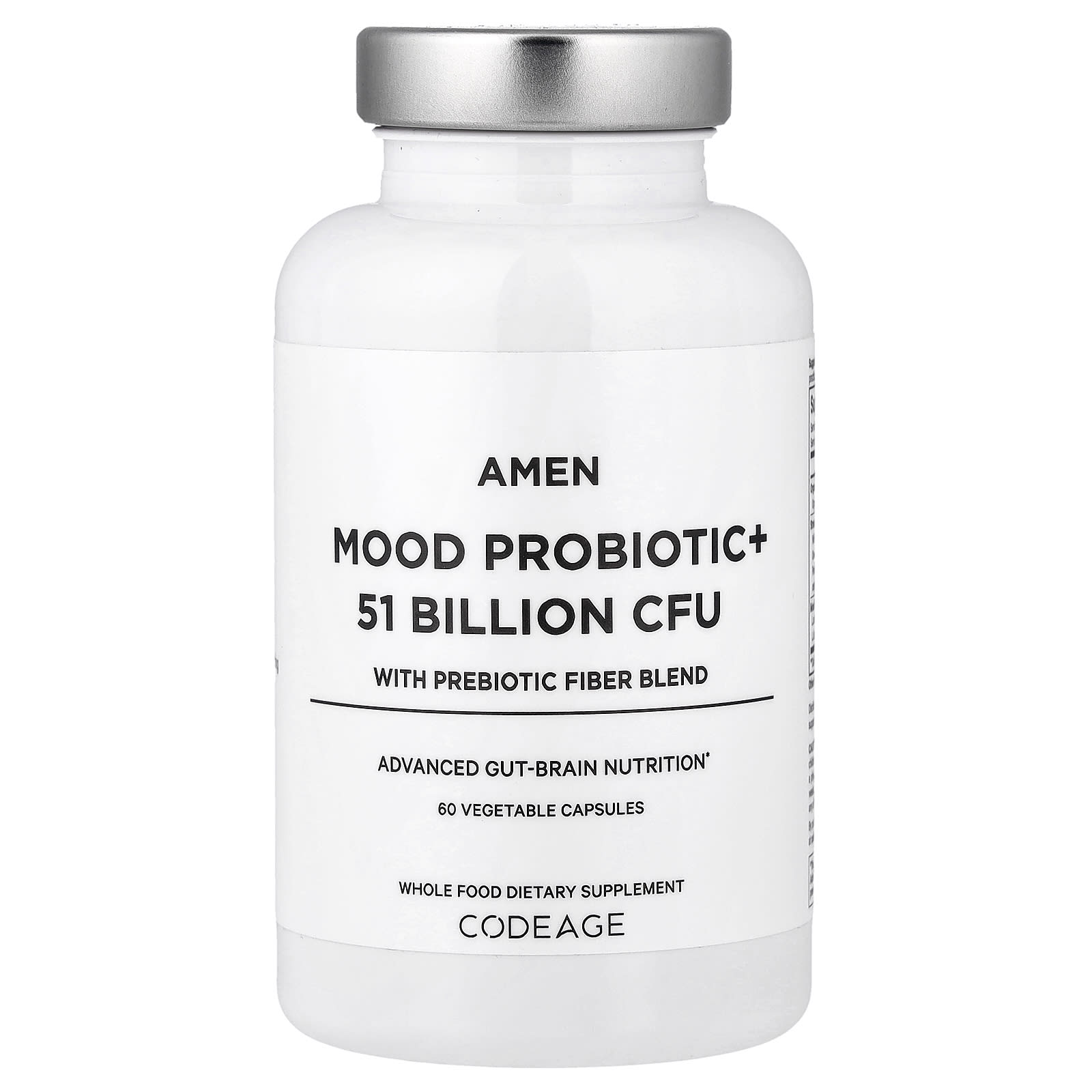 Codeage Amen, Mood Probiotic+ With Prebiotic Fiber Blend, 60 Vegetable Capsules — Tunisie