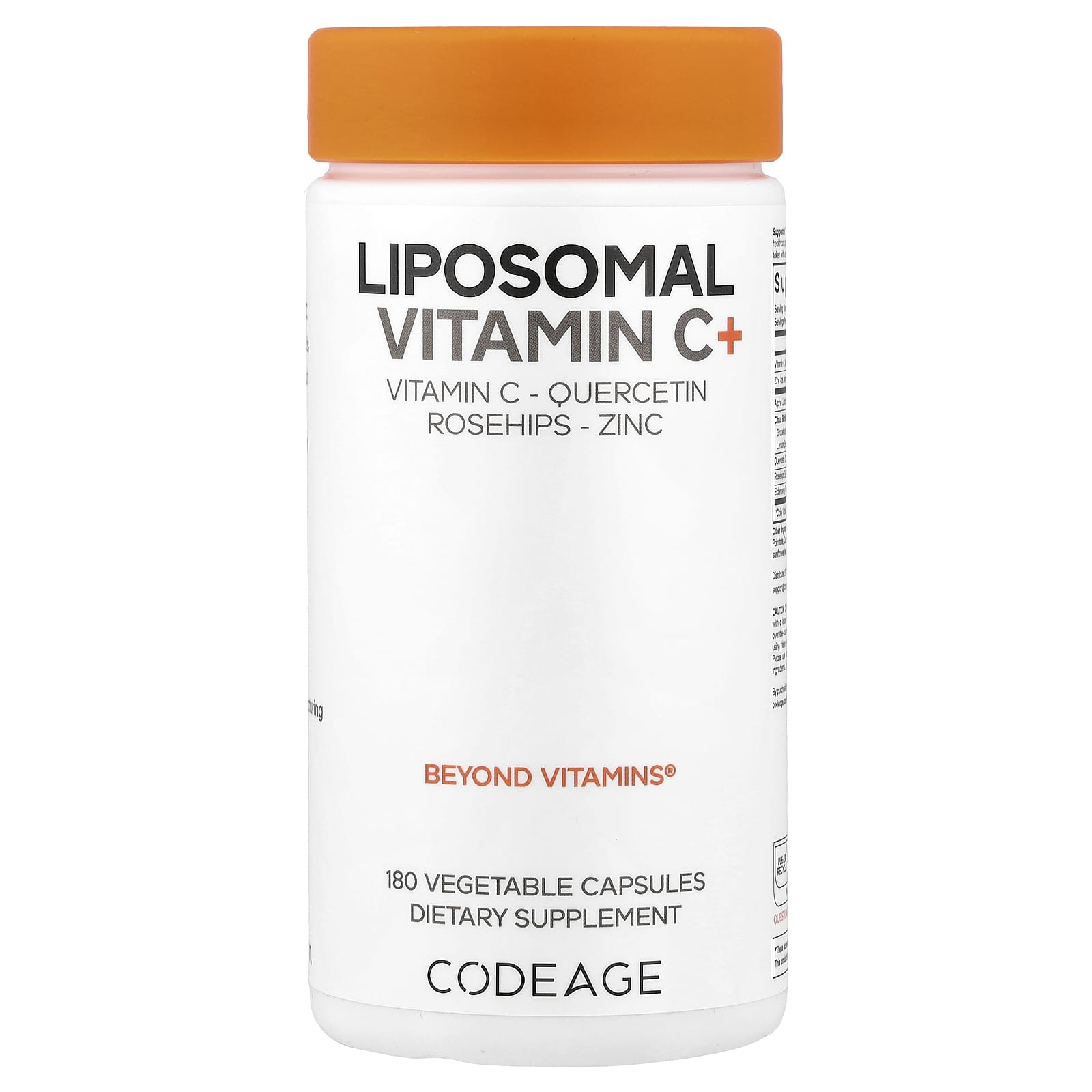 Codeage Liposomal Vitamin C+, 180 Vegetable Capsules — Tunisie