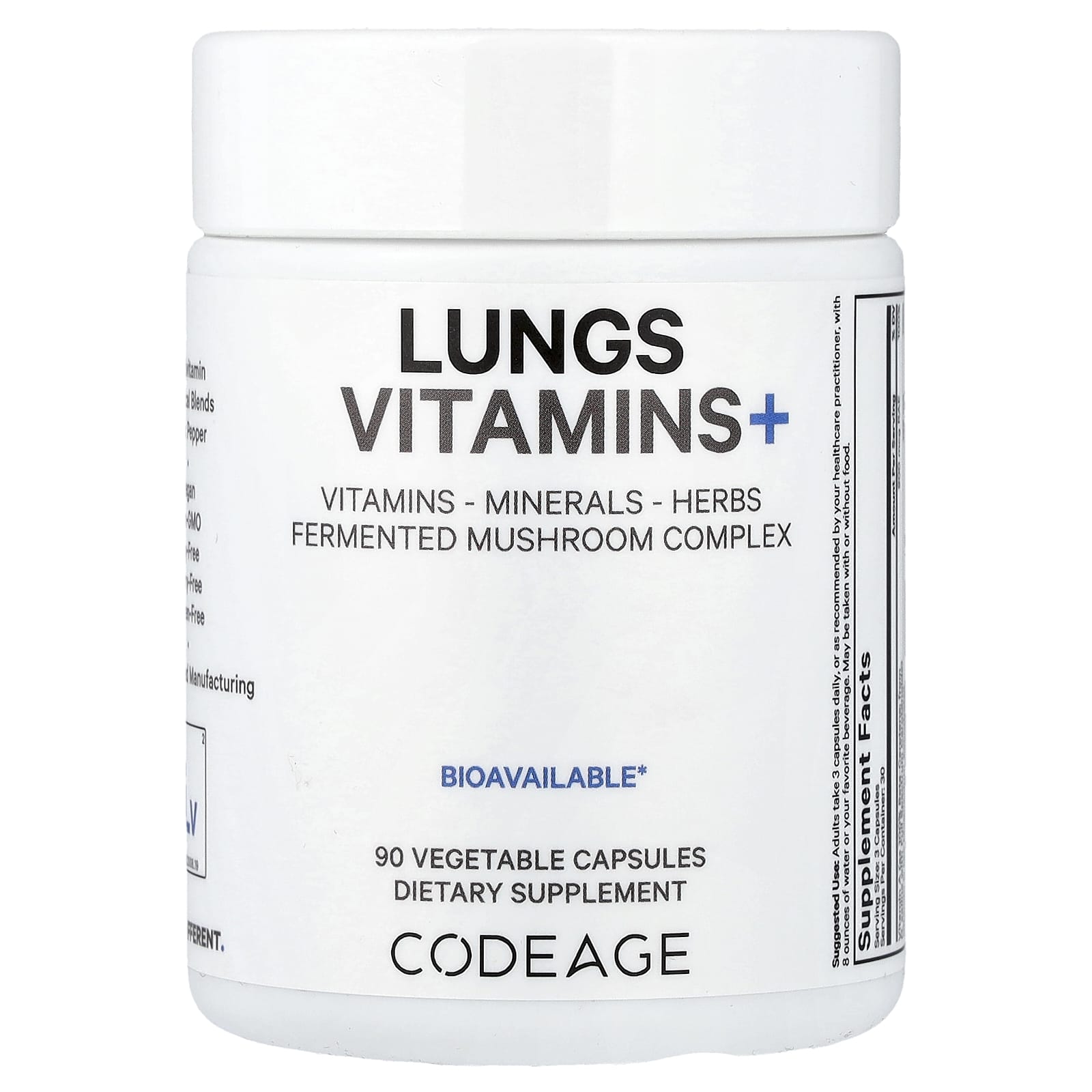 Codeage Lungs Vitamins +, 90 Vegetable Capsules — Tunisie