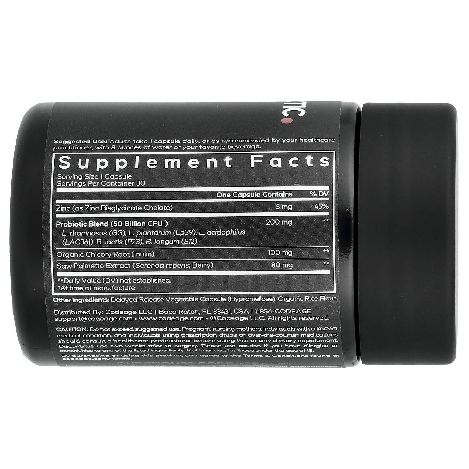 Codeage Men's Daily Probiotic, 30 Vegetable Capsules — photo 2 sur 2