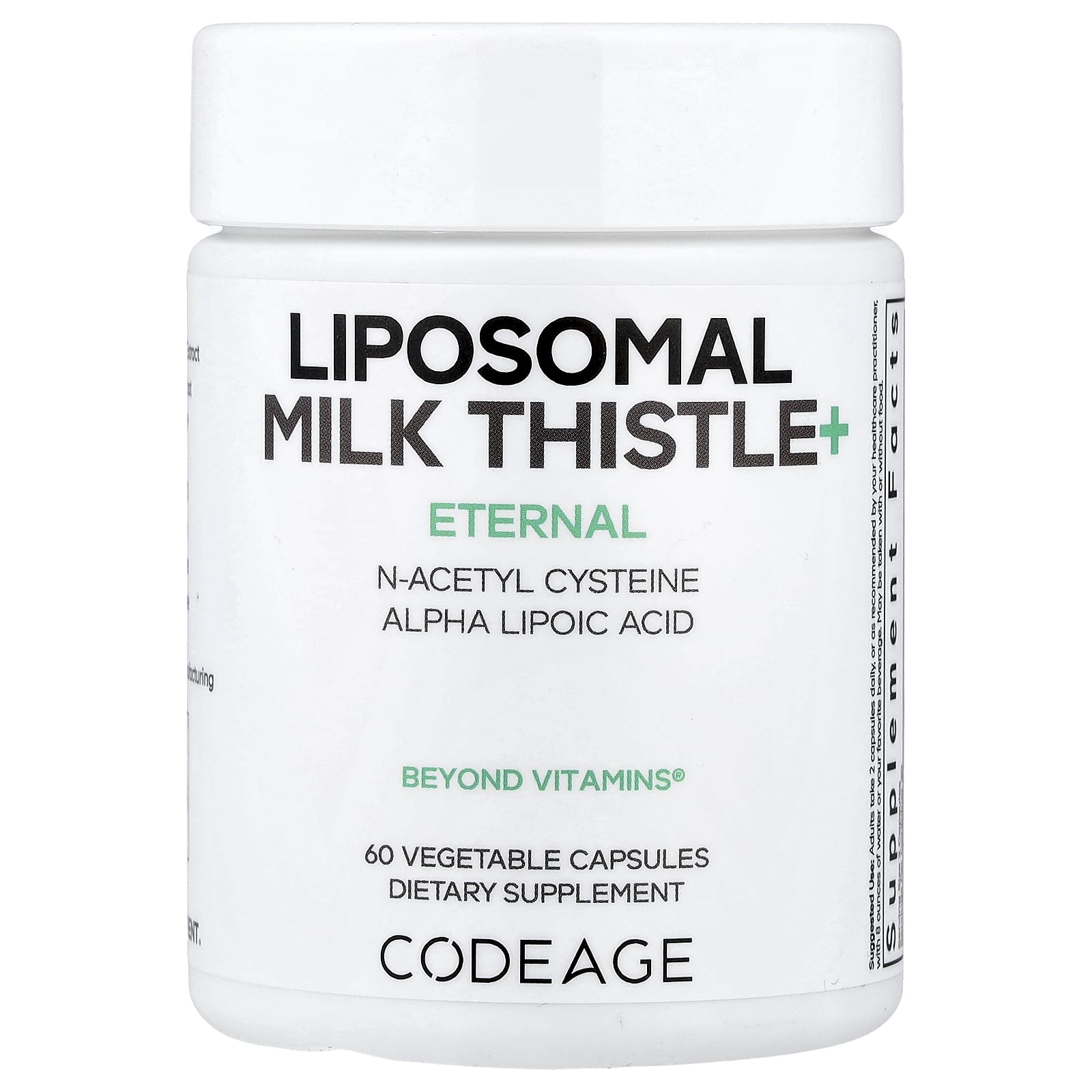 Codeage Eternal, Liposomal Milk Thistle+, 60 Vegetable Capsules — Tunisie