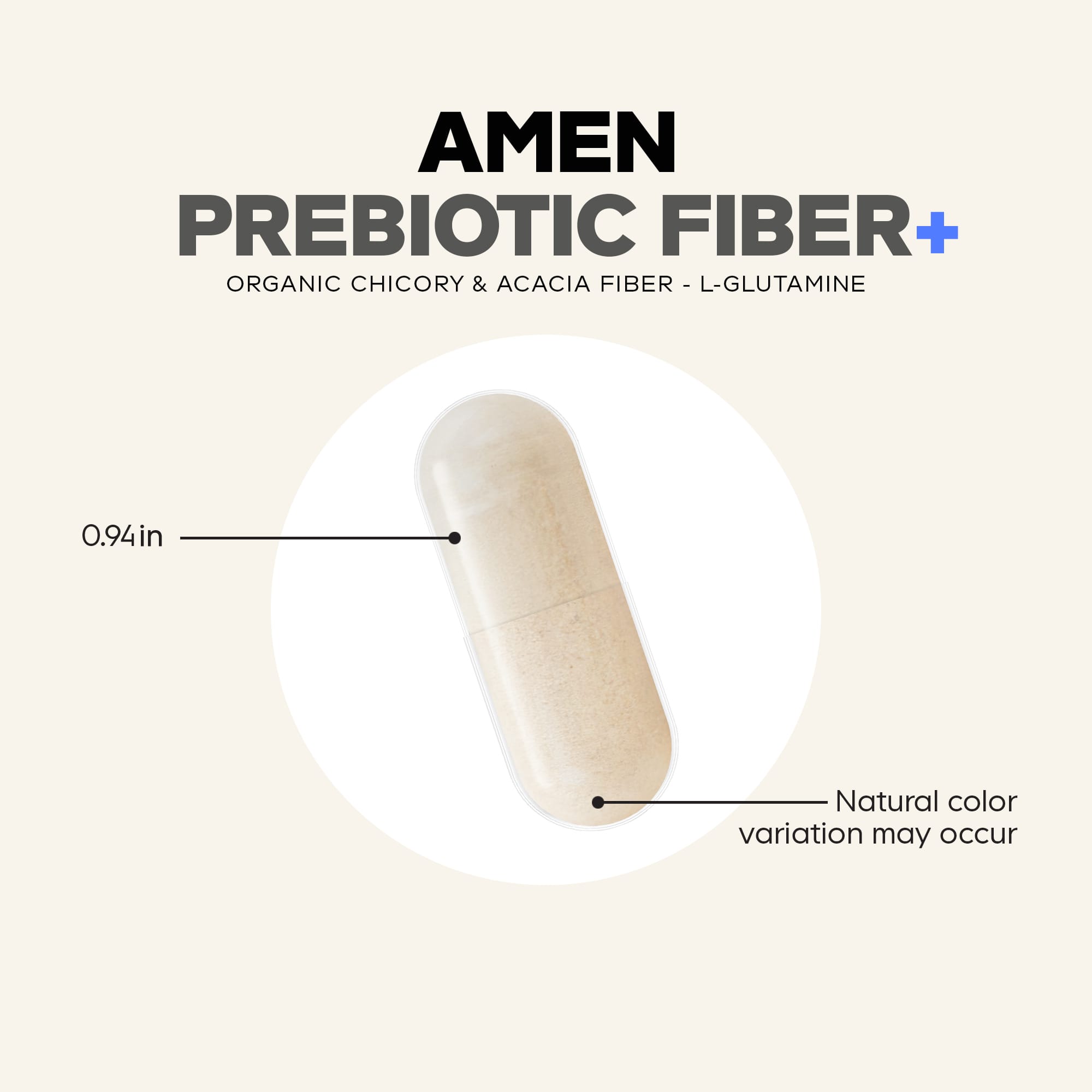 Codeage Amen Prebiotic Fiber+, 60 Vegetable Capsules — étiquette 1