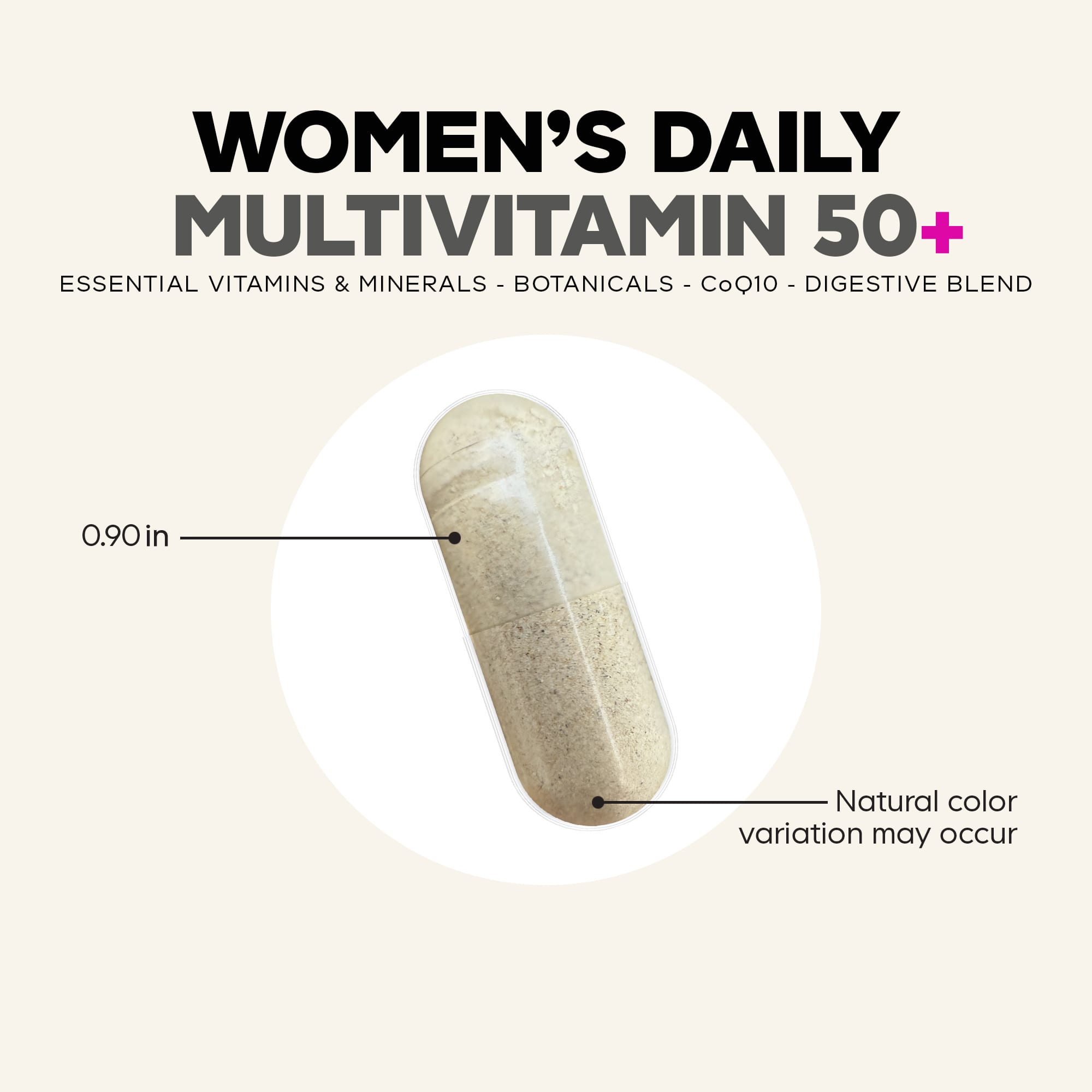 Codeage Women's Multivitamin 50+, 90 Vegetable Capsules — étiquette 1
