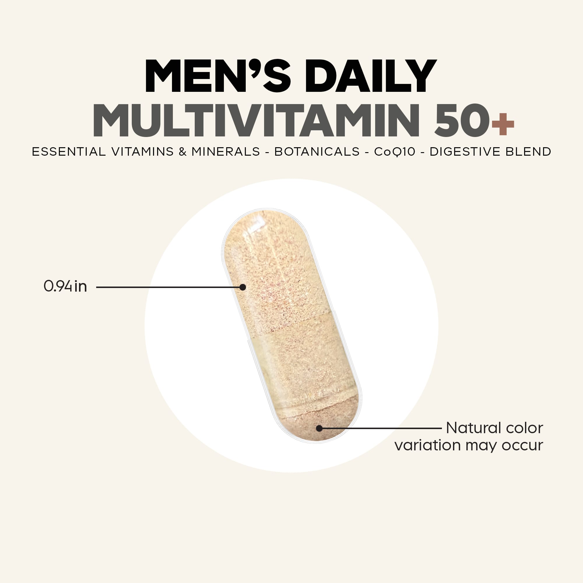 Codeage Men's Multivitamin 50+, 90 Vegetable Capsules — étiquette 1