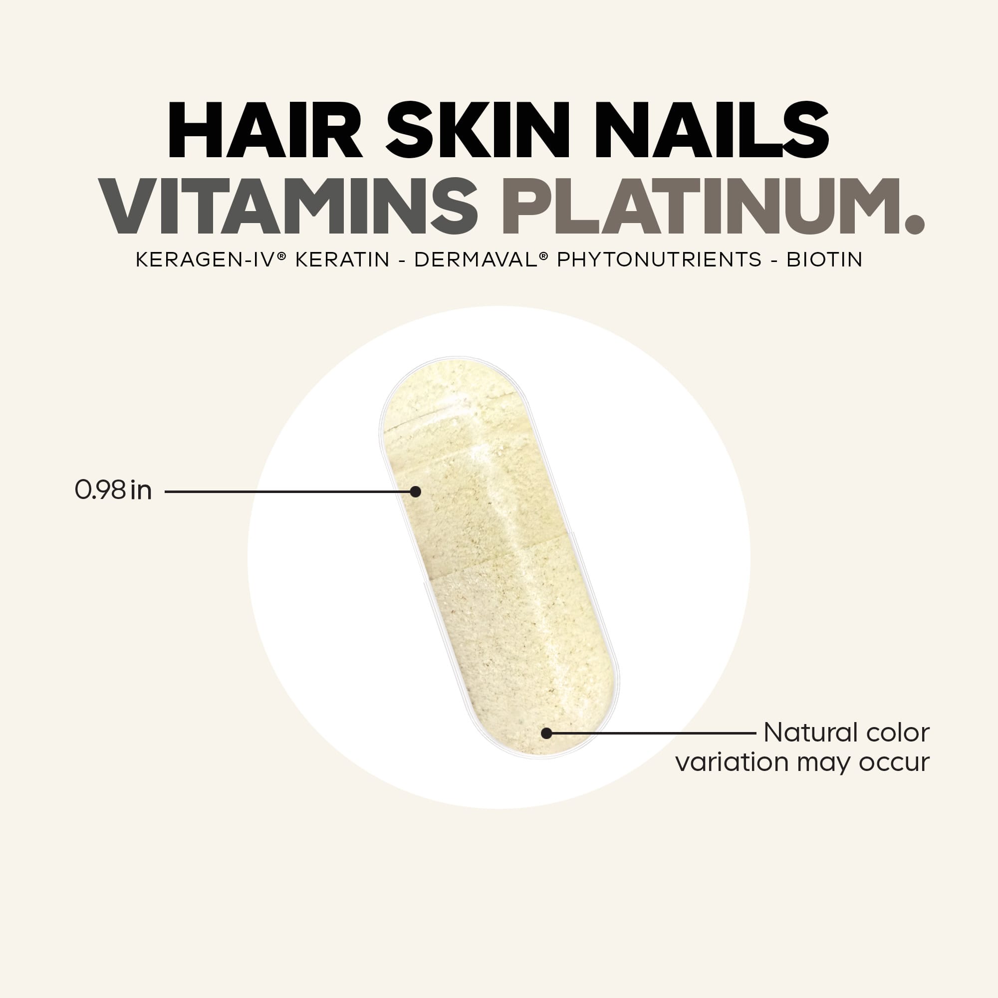 Codeage Hair Skin Nails Vitamins, Platinum, 60 Vegetable Capsules — étiquette 1