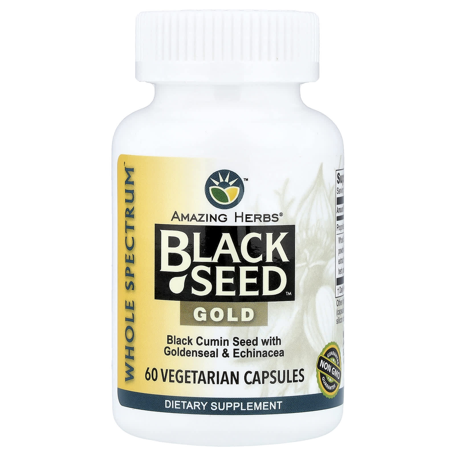 Amazing Herbs Black Seed, Gold – 60 gélules végétales — Tunisie