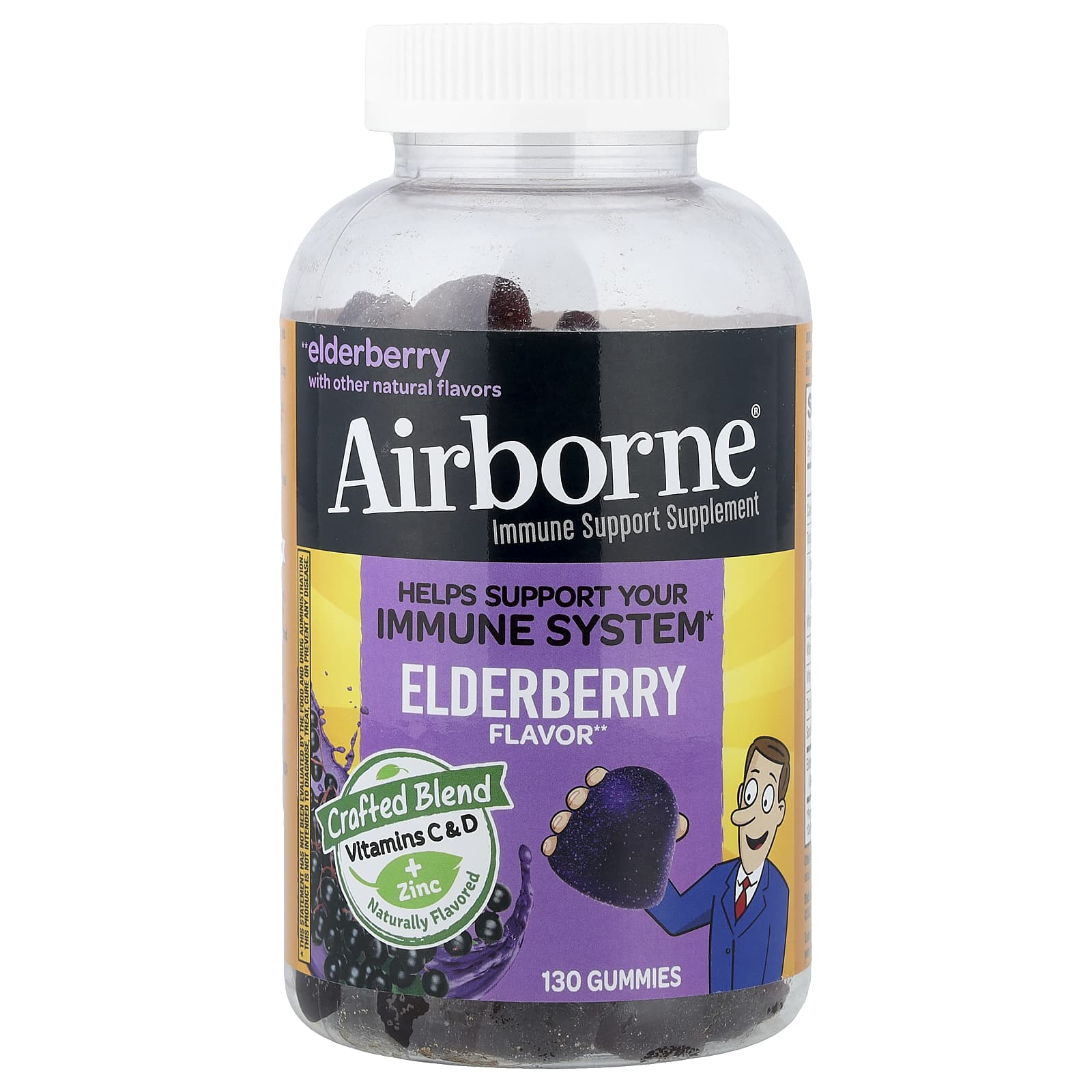 AirBorne Immune Support Supplement – Elderberry – 130 gommes — Tunisie