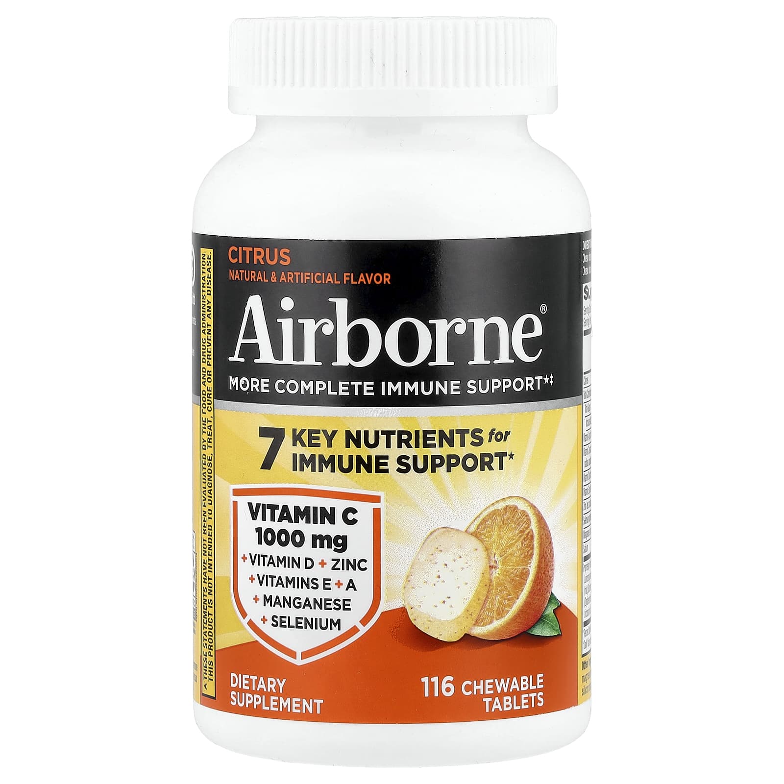 AirBorne More Complete Immune Support, 116 Chewable Tablets – Citrus — Tunisie