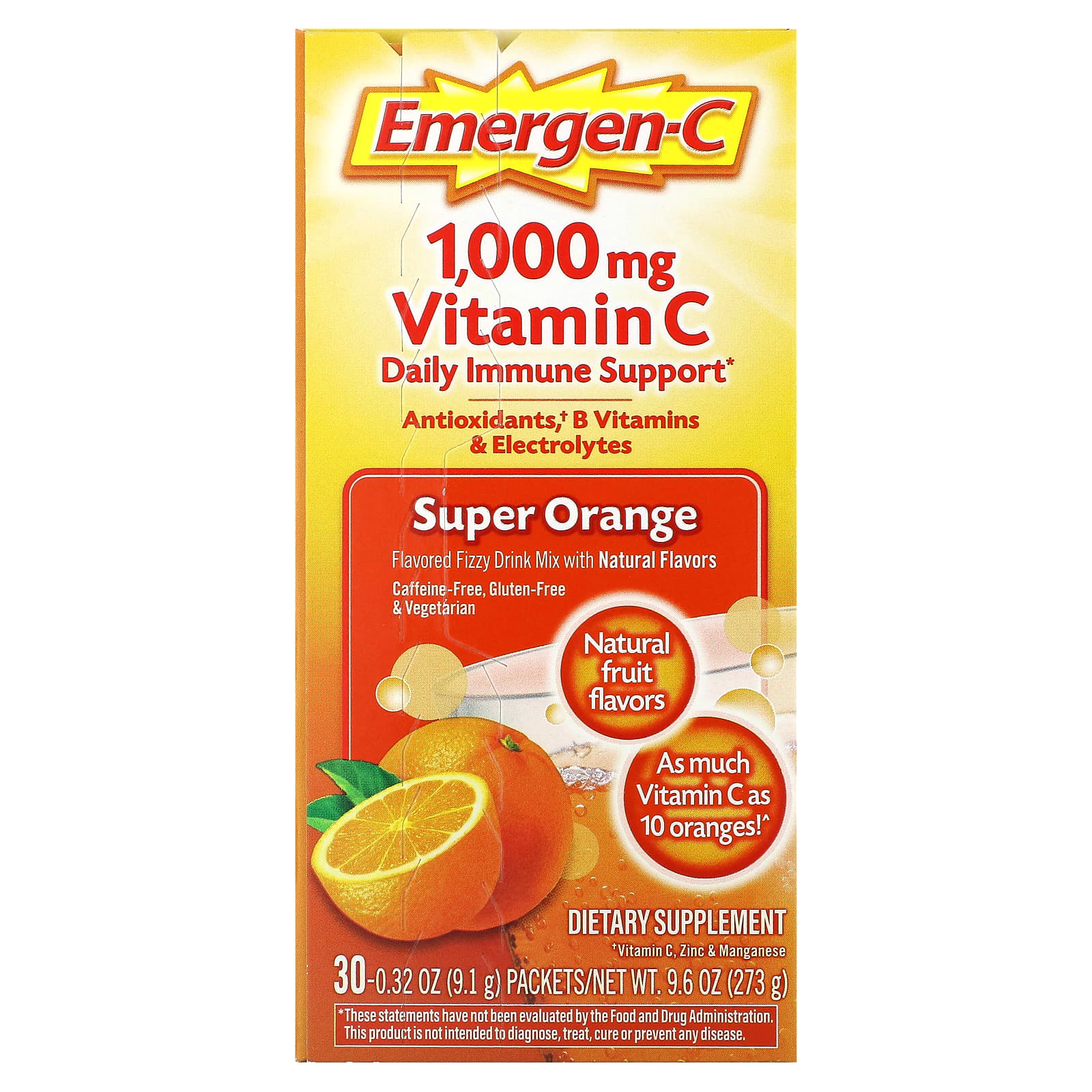 Emergen-C Vitamin C – Super Orange – 9,1 g — Tunisie