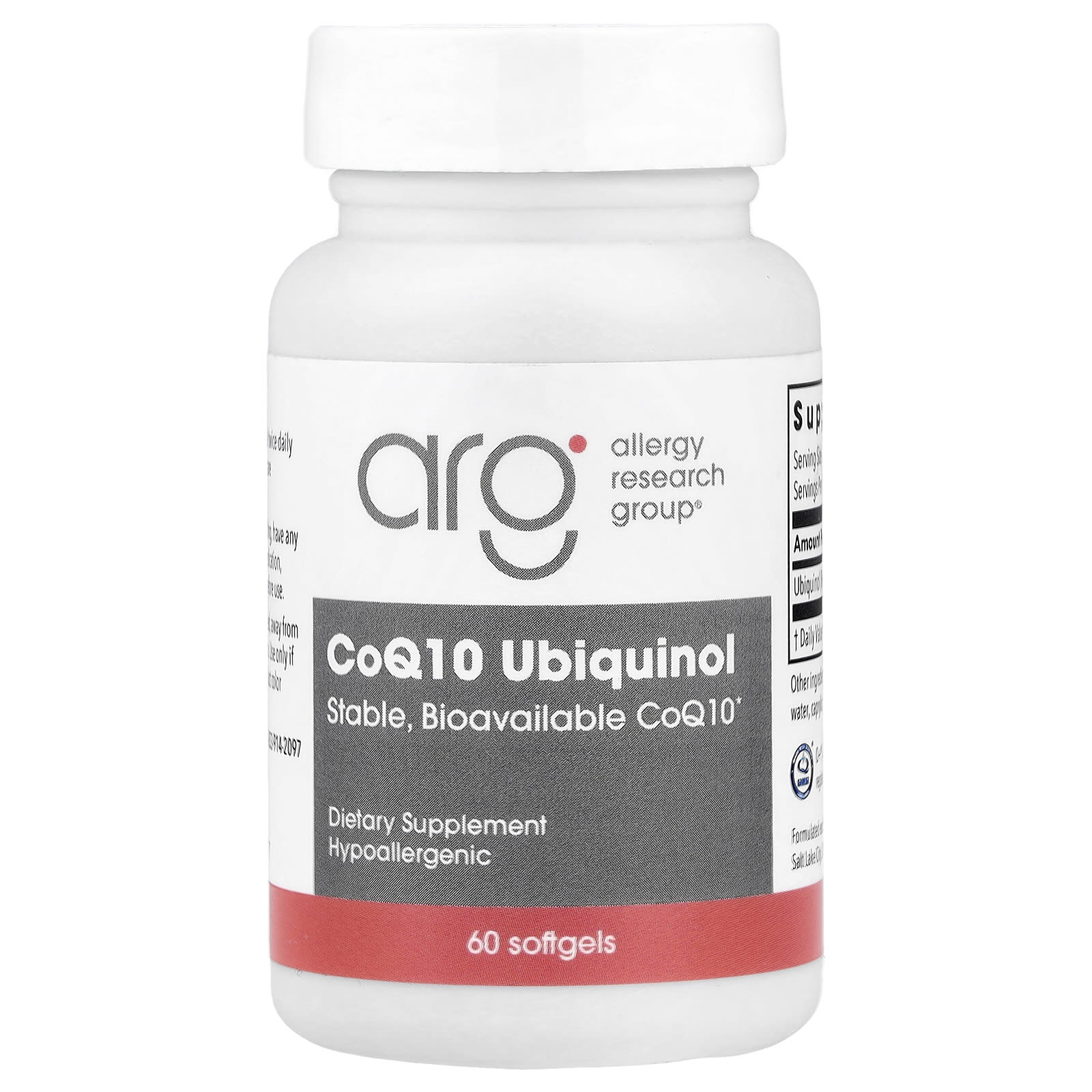 Allergy Research Group CoQ10 Ubiquinol – 60 capsules molles — Tunisie