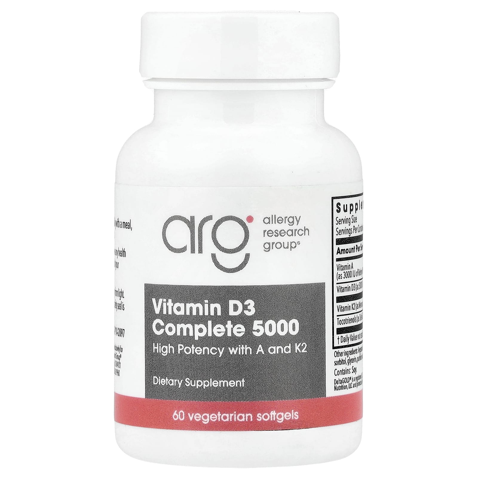 Allergy Research Group Vitamin D3 Complete 5000, 60 Vegetarian Softgels — Tunisie
