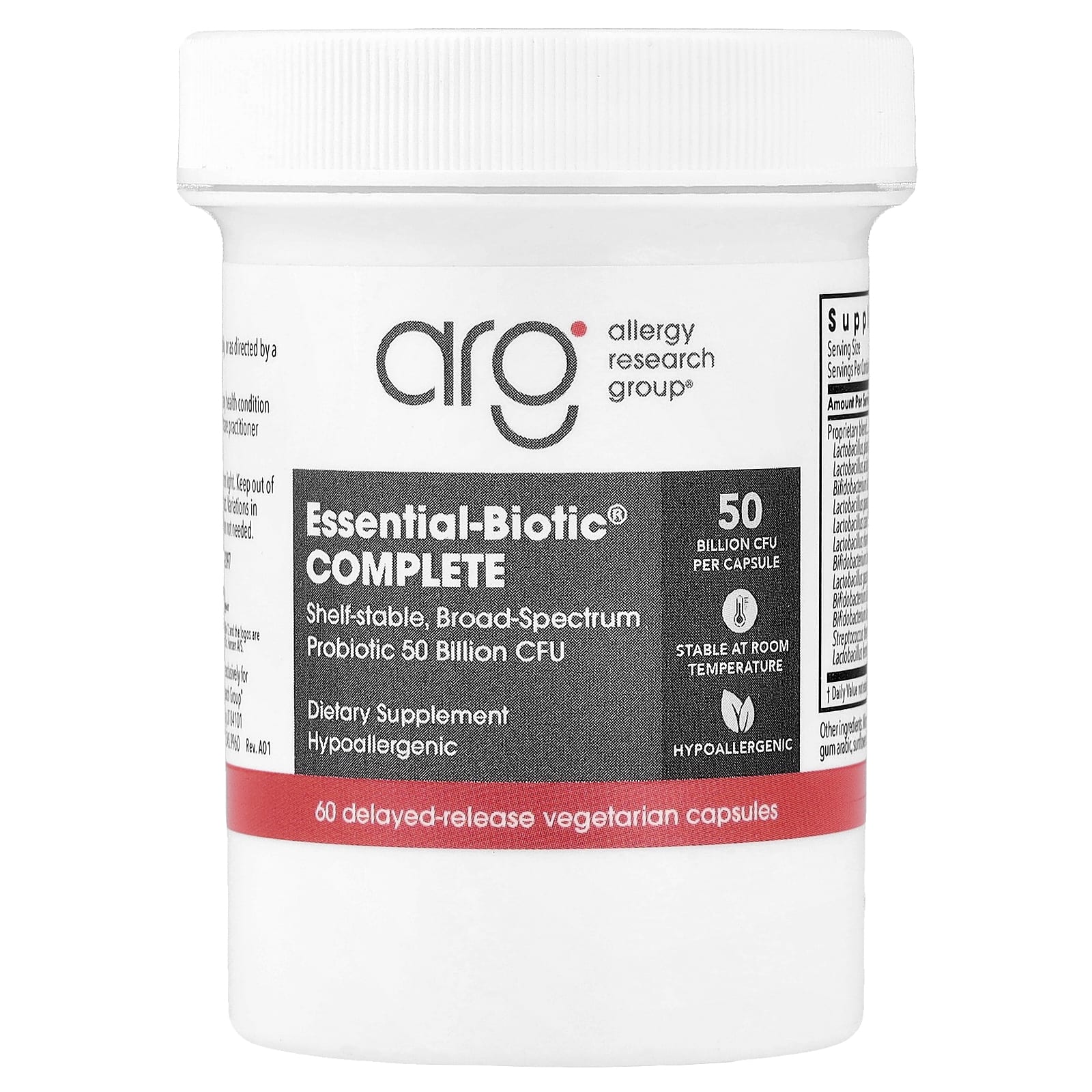Allergy Research Group Essential-Biotic Complete, 50 Billion CFU, 60 Delayed-Release Vegetarian Capsules — Tunisie
