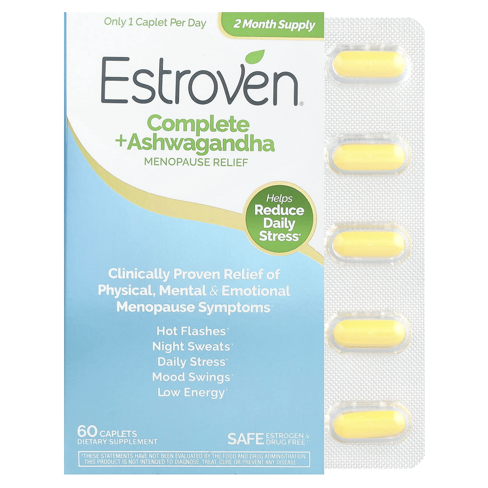 Estroven Complete + Ashwagandha Menopause Relief, 60 Caplets — Tunisie