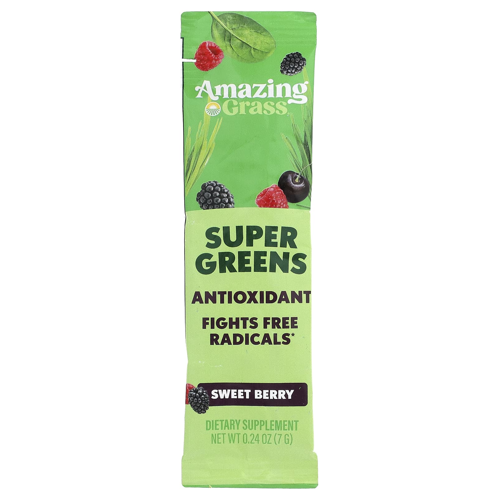 Amazing Grass Super Greens, Antioxidant – Sweet Berry – 7 g — étiquette 1