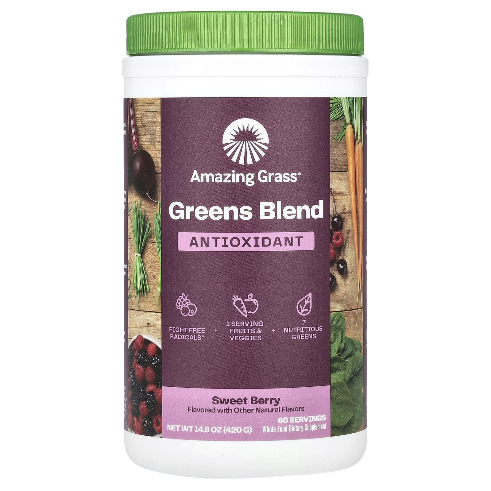 Amazing Grass Greens Blend, Antioxidant – Sweet Berry – 420 g — Tunisie