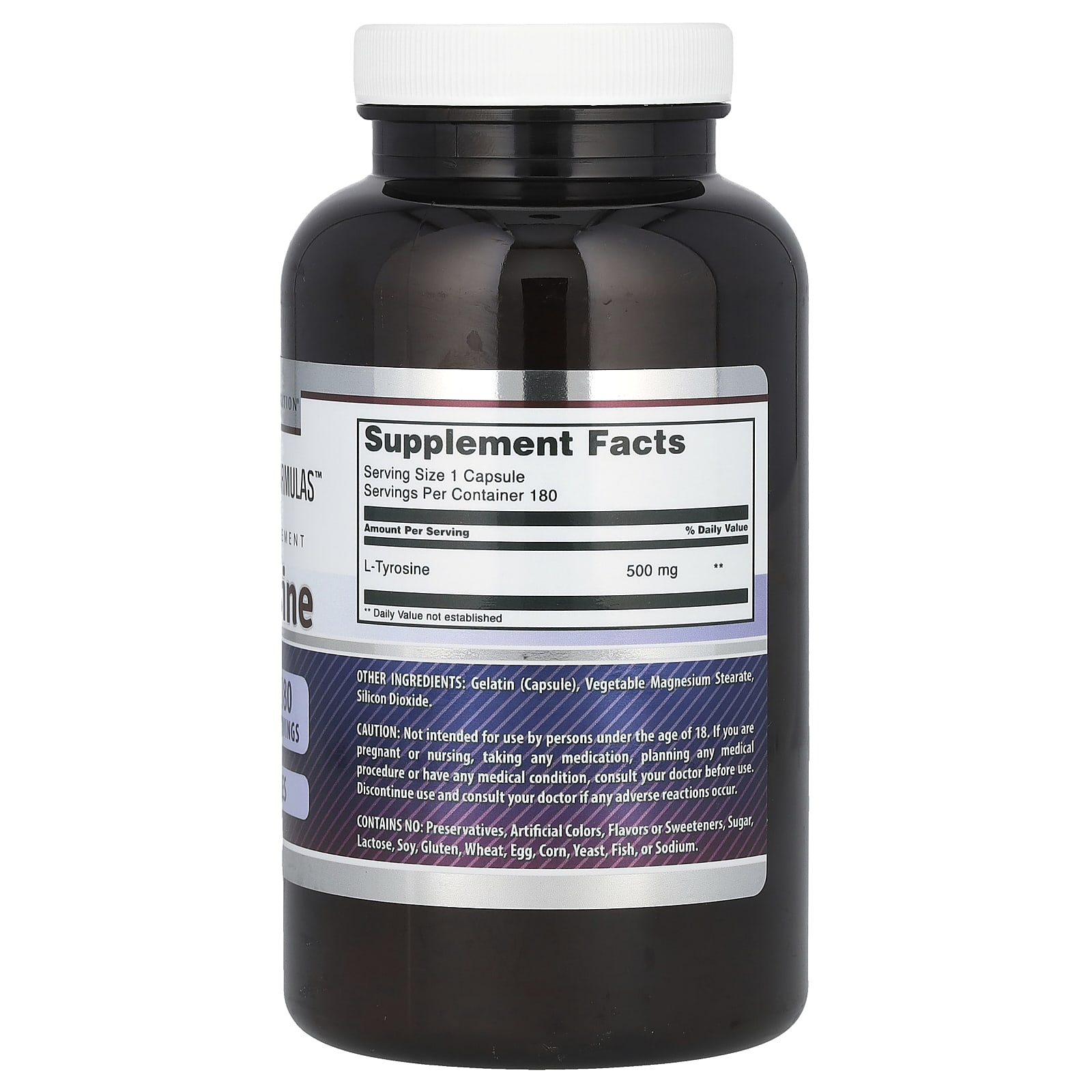 Amazing Nutrition Amazing Fomulas, L-Tyrosine – 180 gélules — photo 2 sur 2