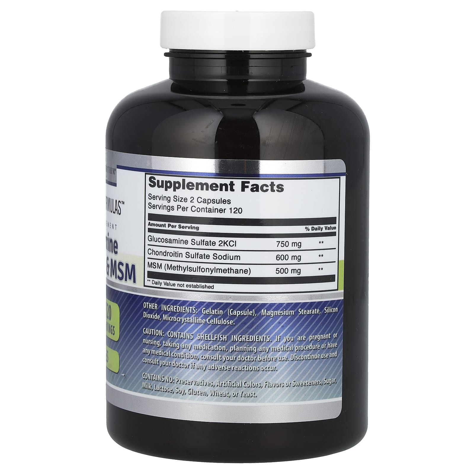 Amazing Nutrition Glucosamine Chondroitin & MSM – 240 gélules — photo 2 sur 2
