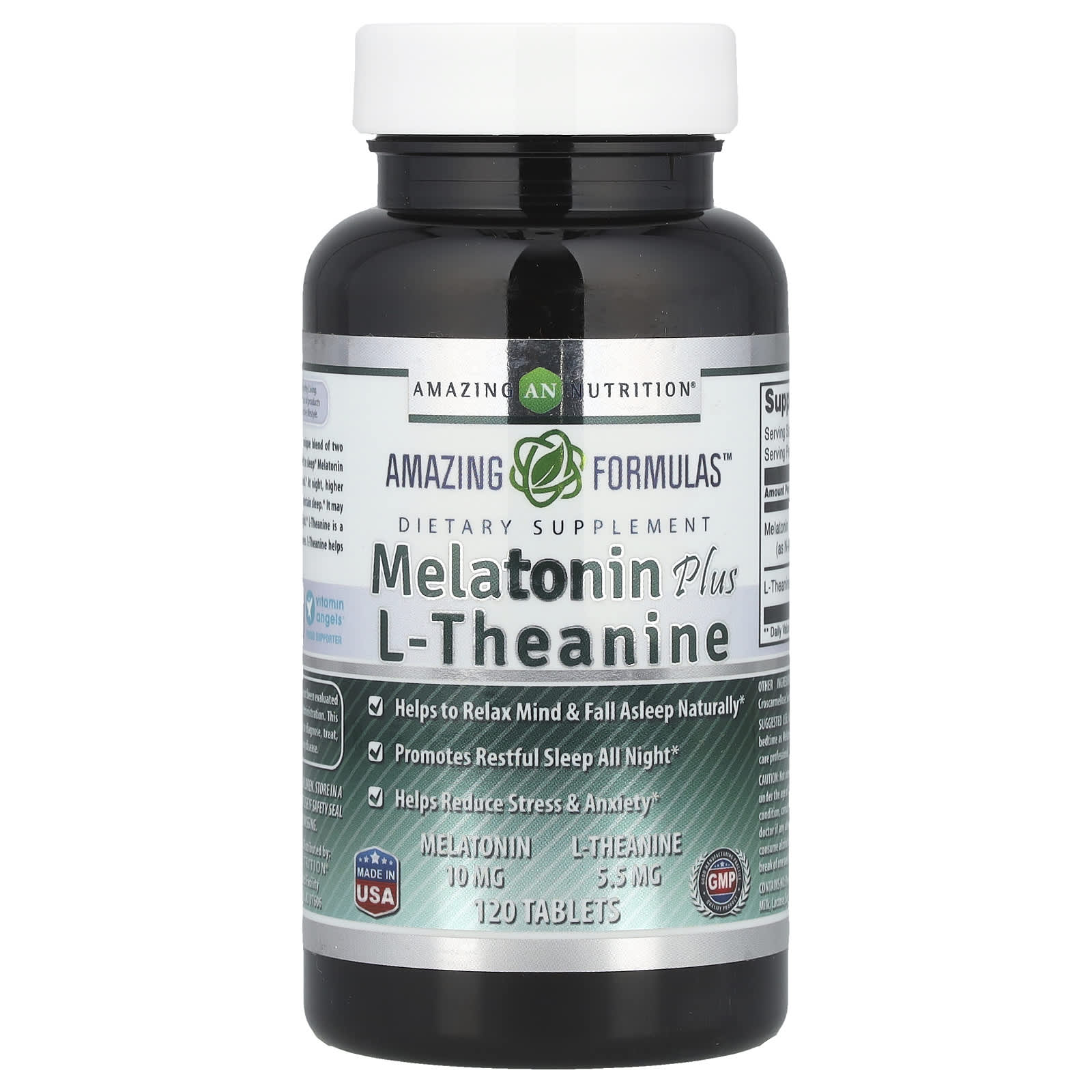 Amazing Nutrition Melatonin Plus L-Theanine – 120 comprimés — Tunisie