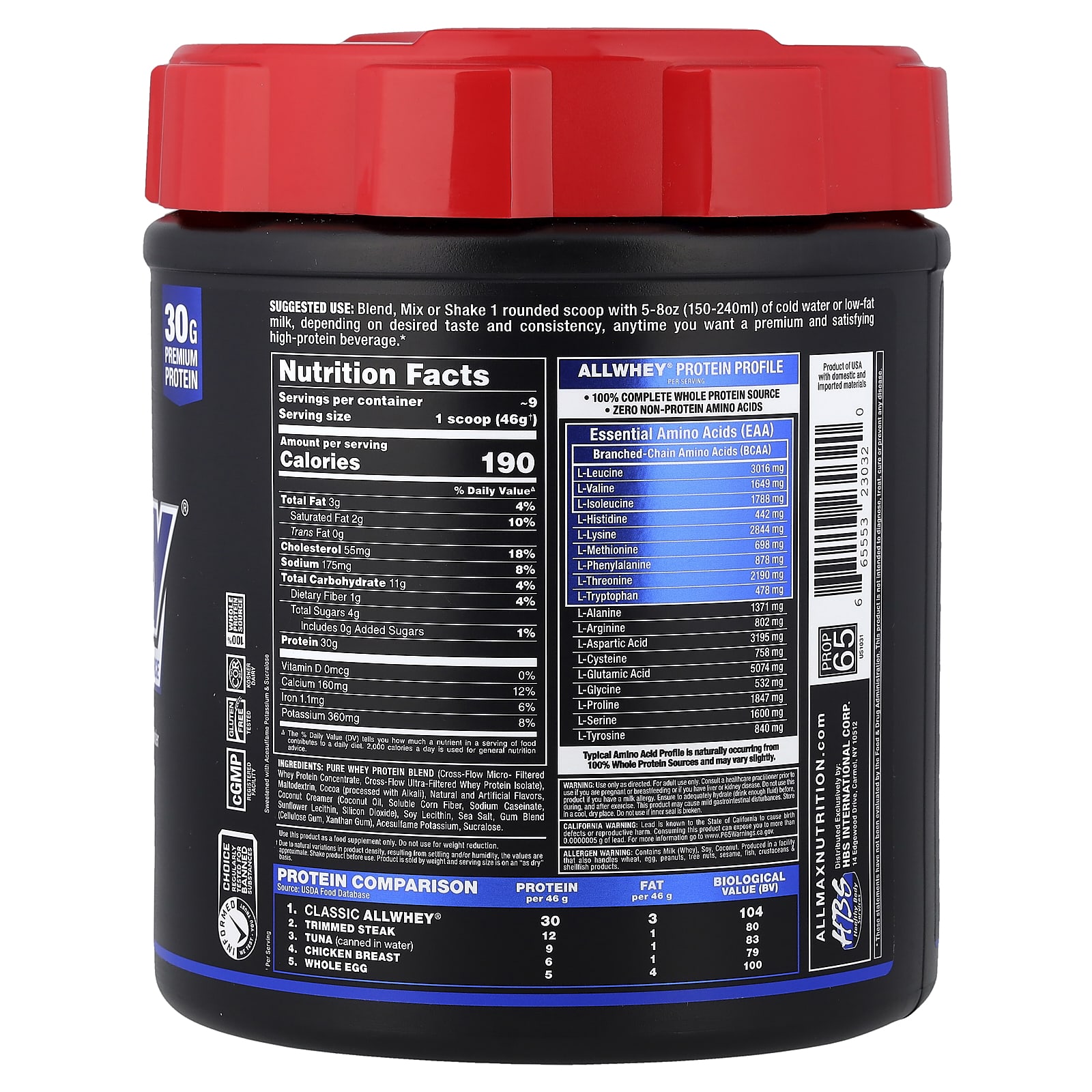 Allmax Classic Allwhey – Chocolate – 425 g — photo 2 sur 2