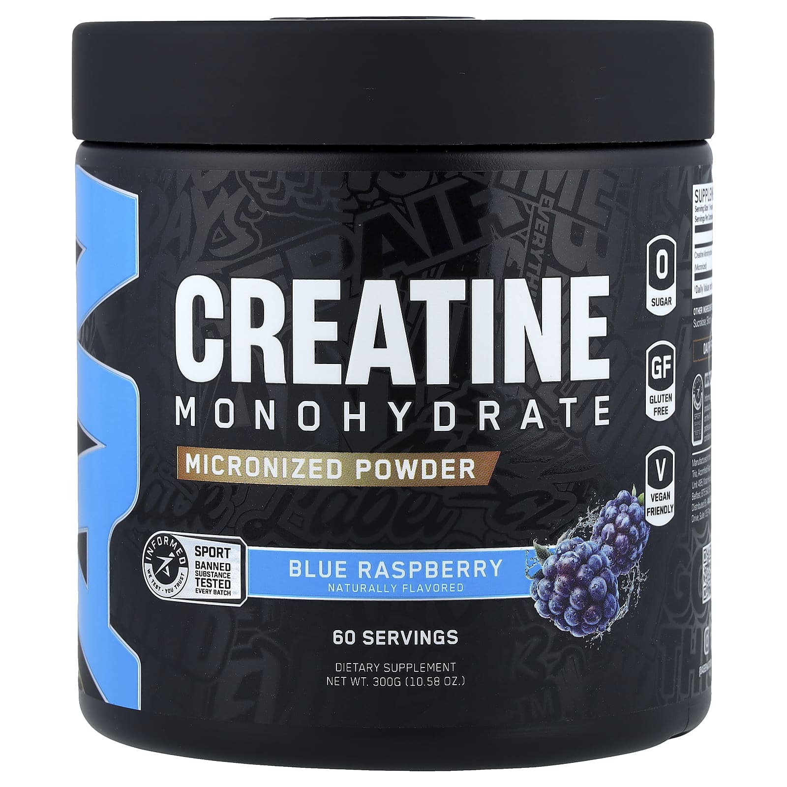 ABE Creatine Monohydrate, Micronized Powder – Blue Raspberry – 300 g — Tunisie