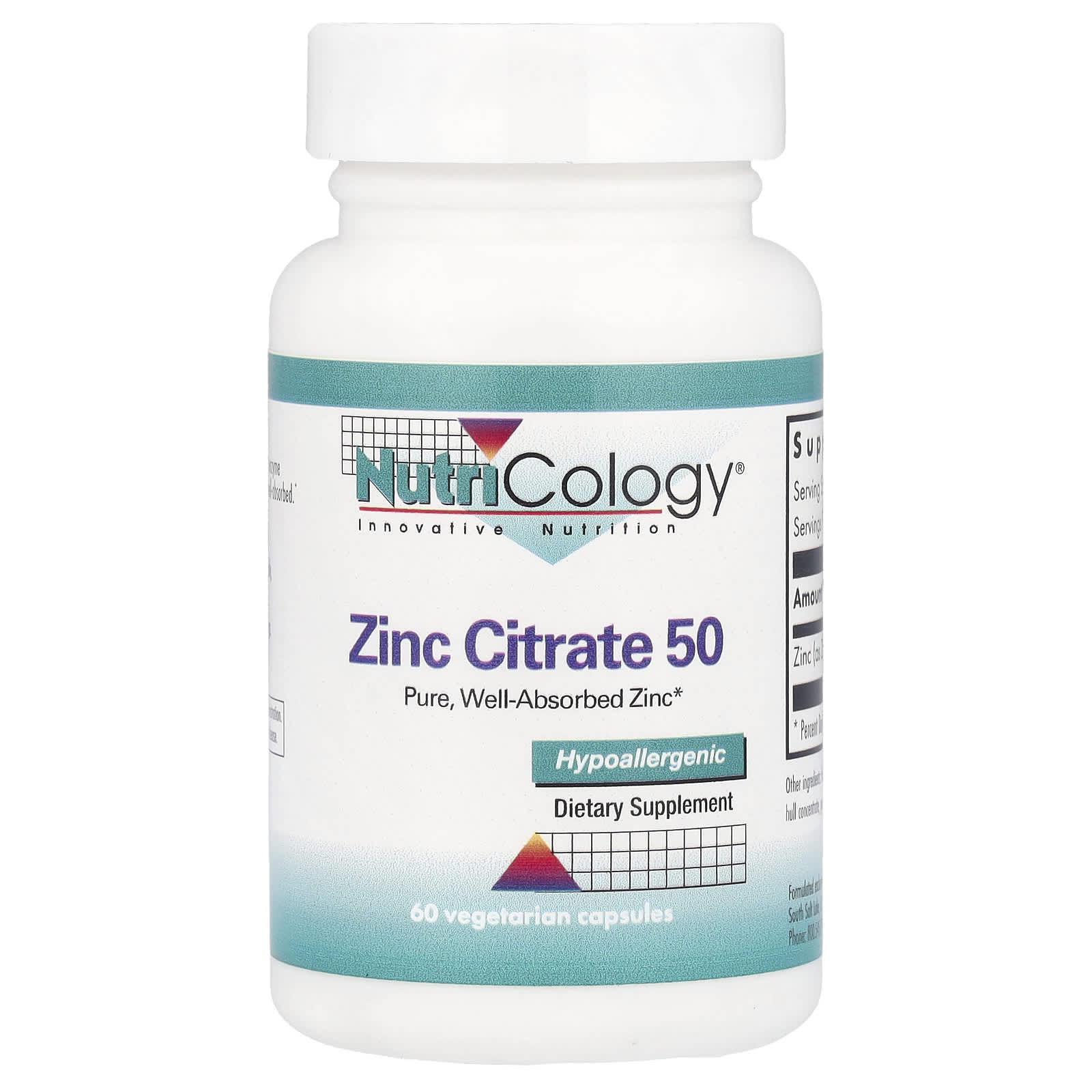 Nutricology Zinc Citrate 50 – 60 gélules végétales — Tunisie