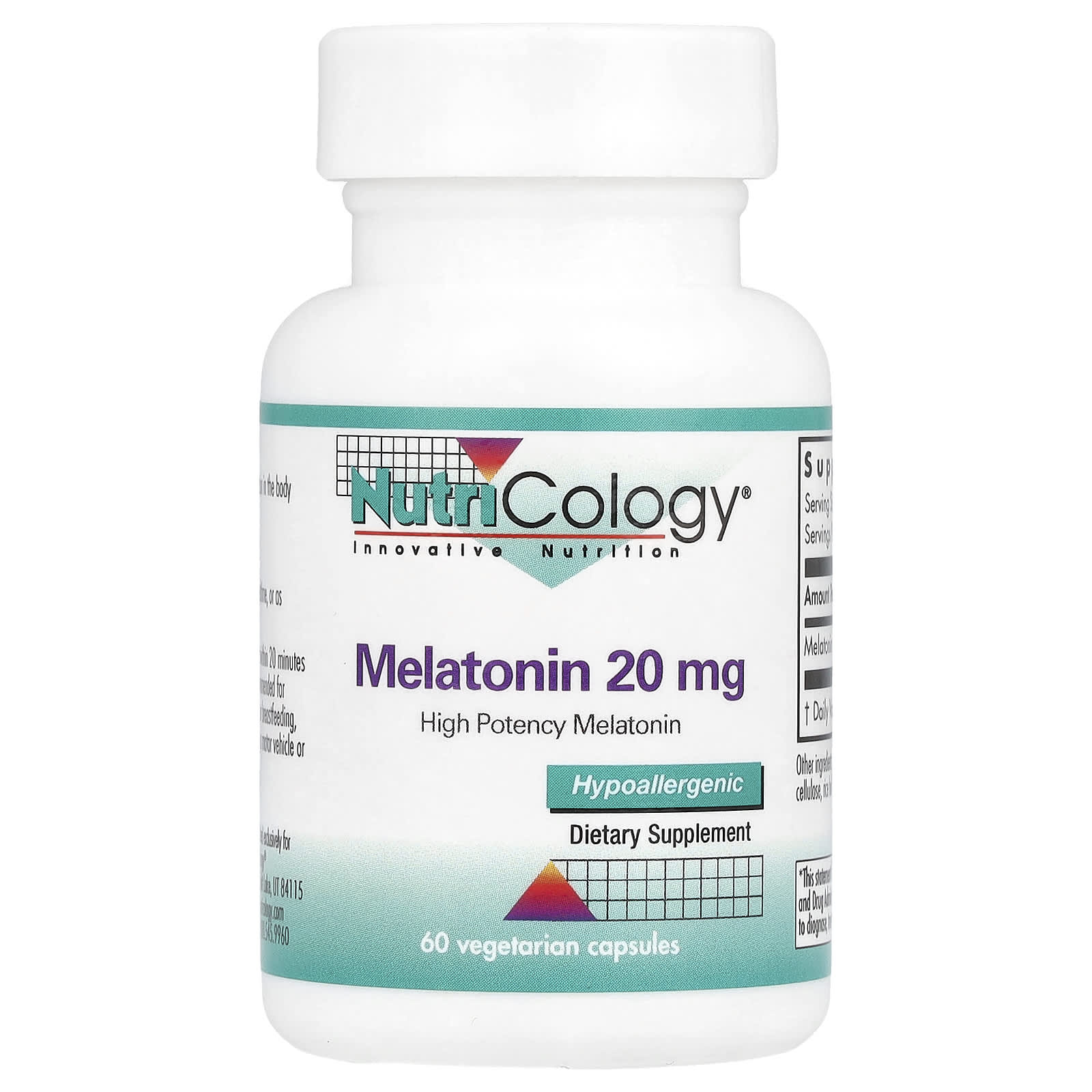 Nutricology Melatonin, High Potency – 60 gélules végétales — Tunisie